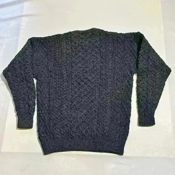 Vintage Blarney Woollen Mills Sweater Wool Fisherman Cable Knit Mens Small - Picture 2 of 7
